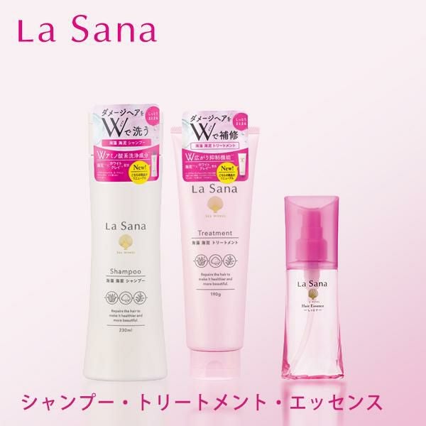 12/31まで【各3個】La Sana 海藻 海泥 シャンプー＆トリートメント Amazon | ラサーナ 海藻 海泥 シャンプー＆トリートメント ローズ